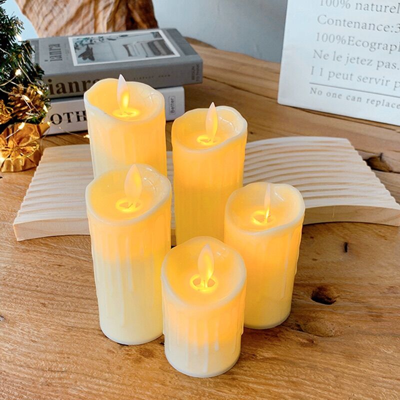Nến pin Nến điện tử bộ 5 cây nến trang trí Huydecor