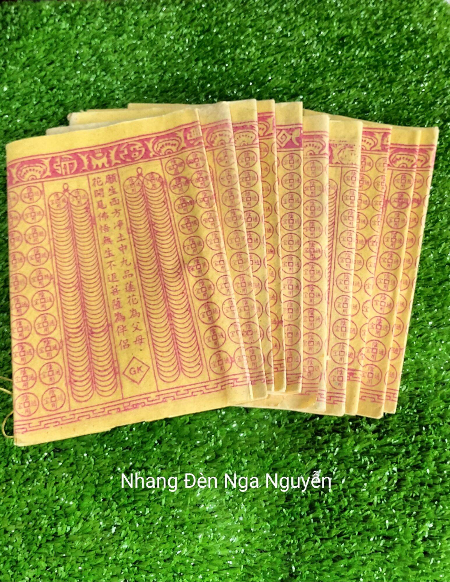 (100 tờ)Giấy cúng tiền xu chuỗi vàng,chuỗi trắng
