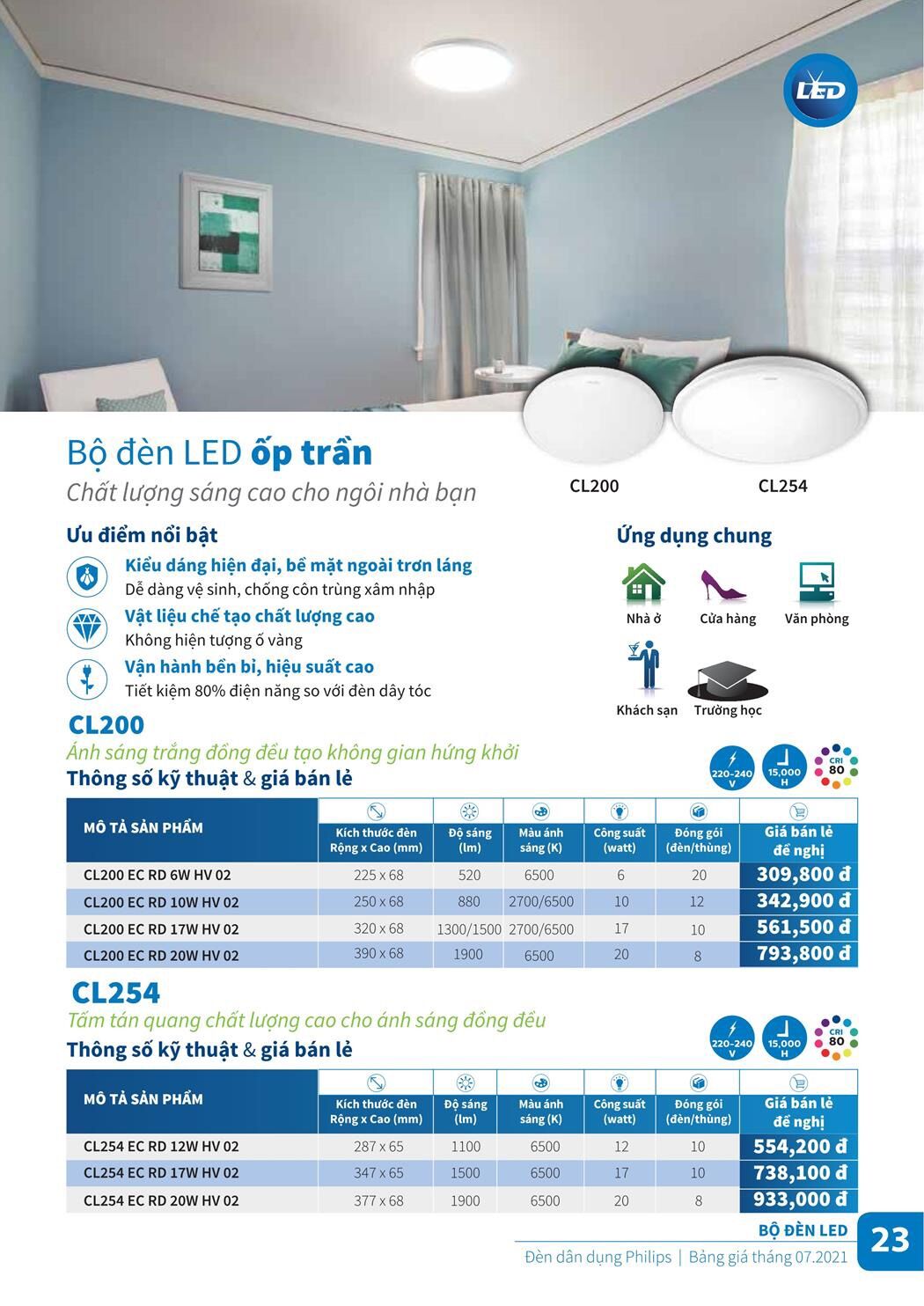 Đèn ốp Trần Philips Cl254 17w HV 6500k