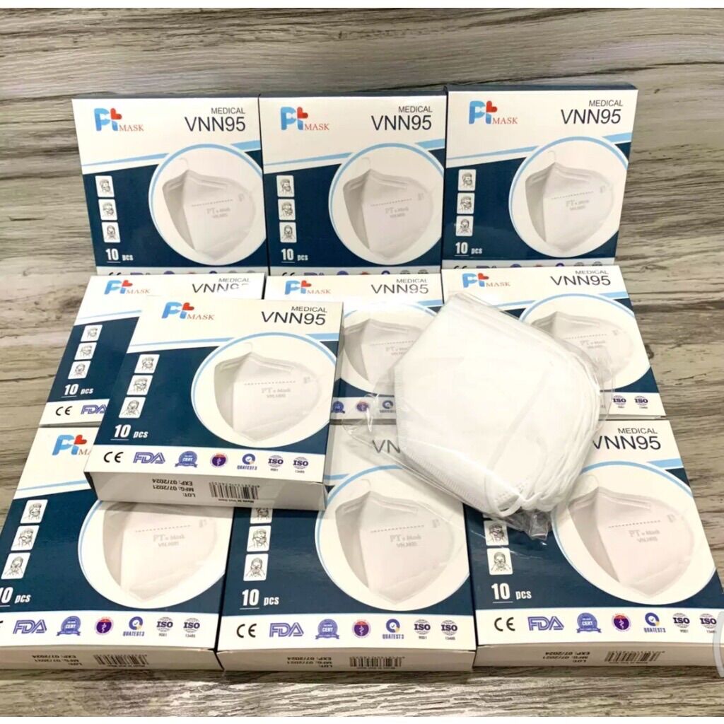 [Hộp 10 cái khẩu trang N95, 4 lớp] khẩu trang PT MASK VN95, N95