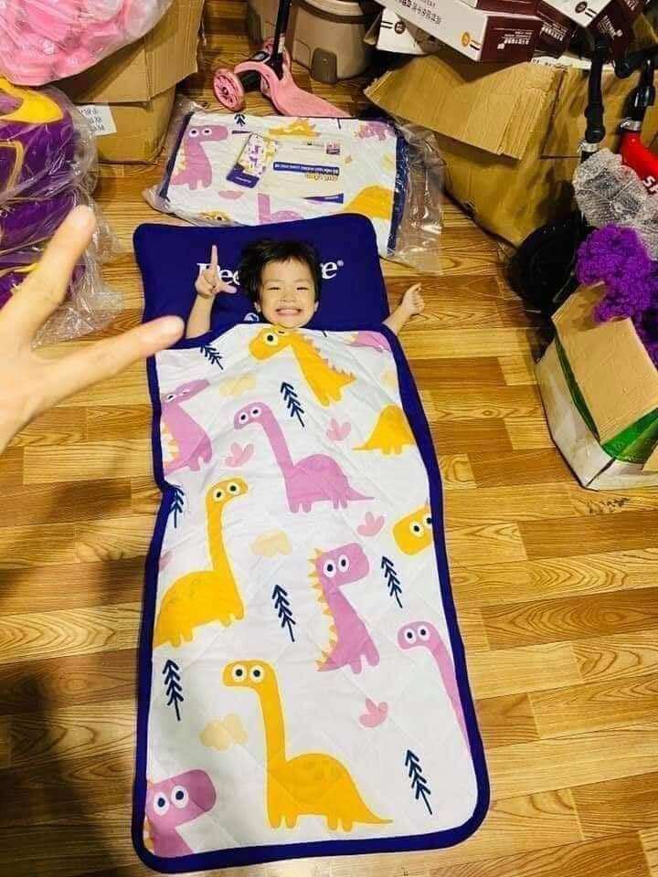 Túi ngủ khủng long pediasure kèm gối cho bé