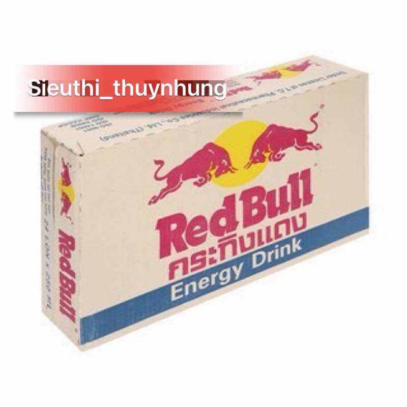 Thùng 24 Lon x 250ml Nước Tăng Lực RED BULL (Bò Húc) Chuẩn Thái Lan