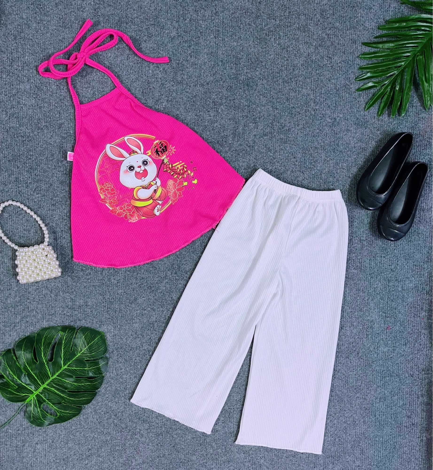 Set Yếm Quần Dài Xinh Bé Gái 2 Màu (7-30kg)