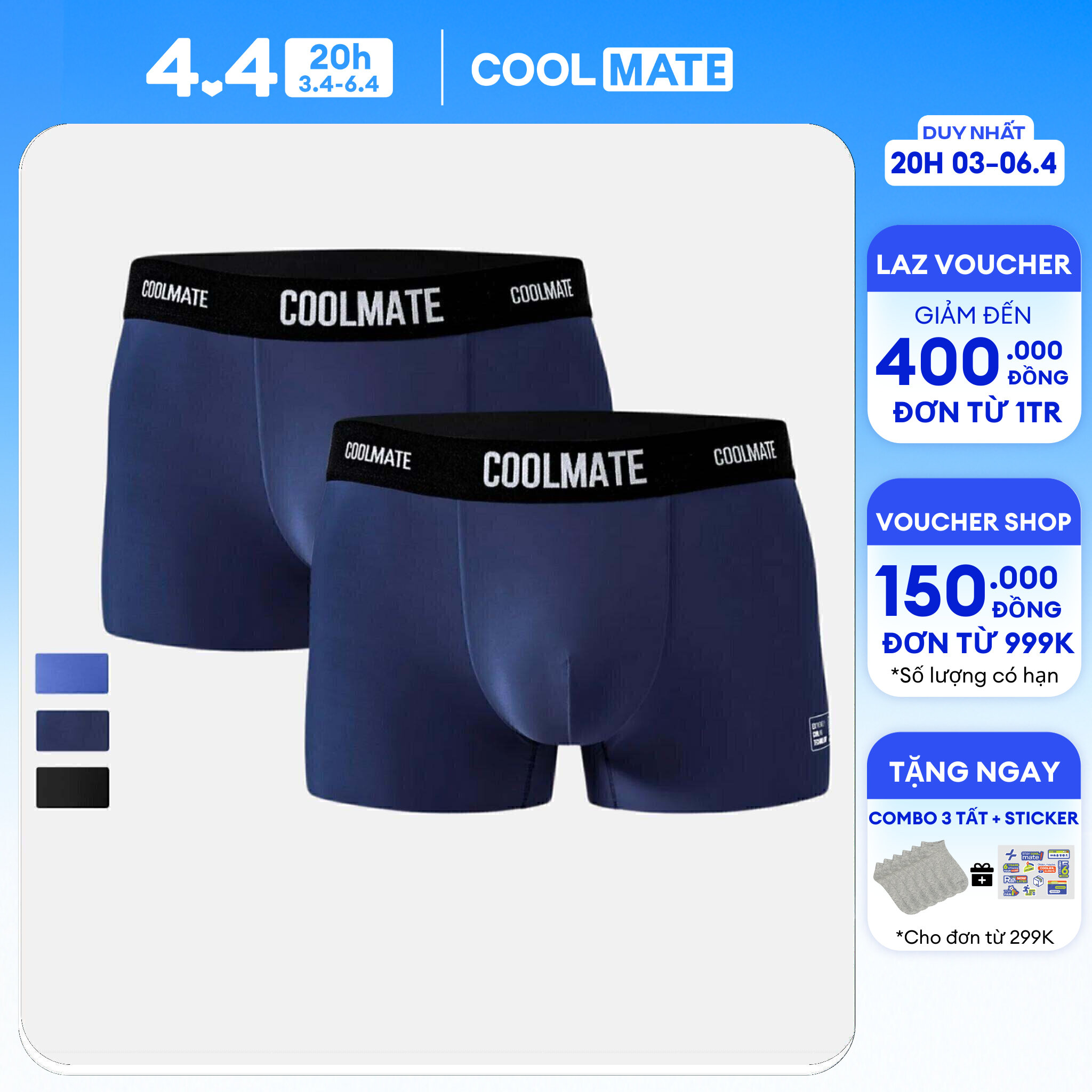 Combo 2 quần lót nam Trunk Excool Clean Cut - Coolmate [KHÔNG ĐỔI TRẢ]