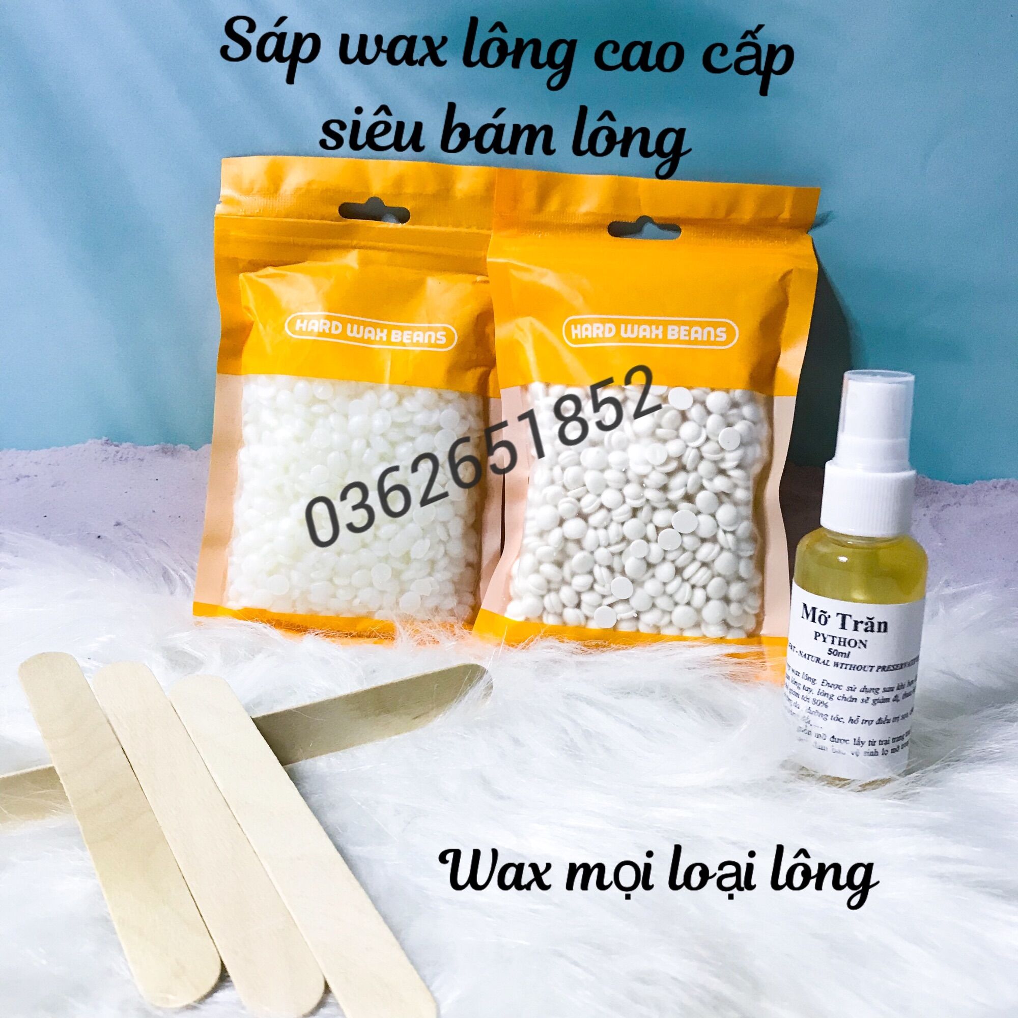 Sáp wax lông cao cấp COCONUT & TRONG SUỐT Siêu bám lông + Mỡ Trăn + Tặng que gỗ