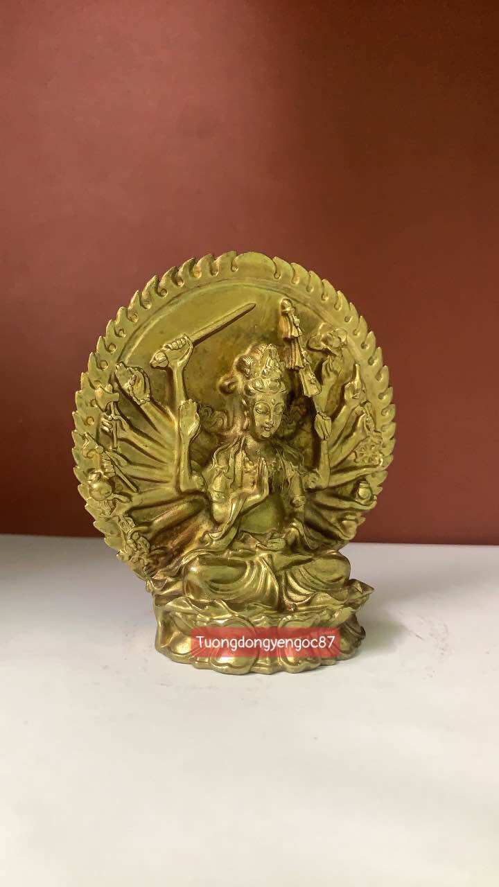 Tượng đồng Phật chuẩn đề cao 9 cm