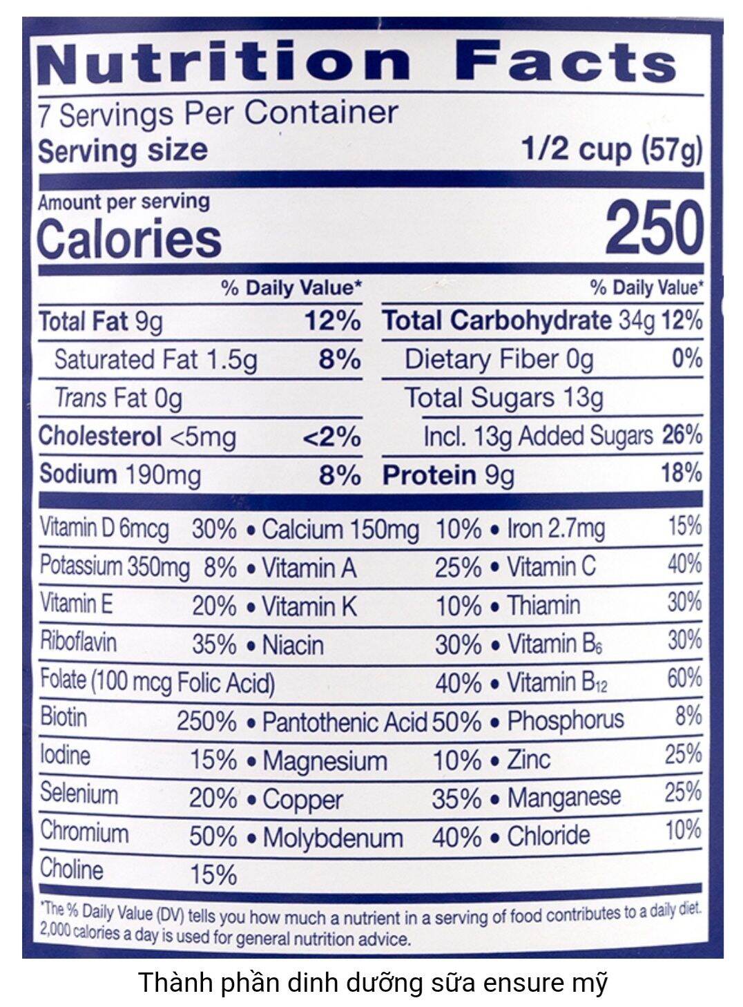 Sữa bột Ensure Original Nutrition Powder 397g của Mỹ