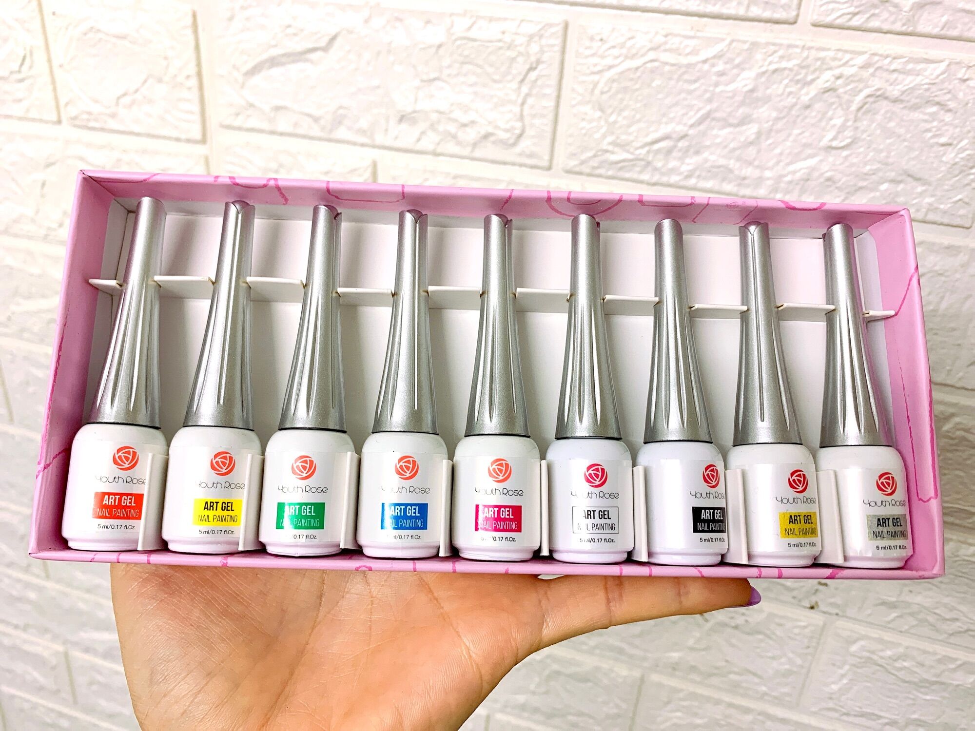 Cọ nét hoa hồng, gel cọ nét đen trắng, gel vẽ cọ nét