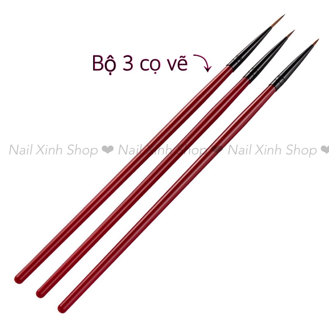 [HCM]Set 3 cọ vẽ nail cho dân làm móng nghệ thuật