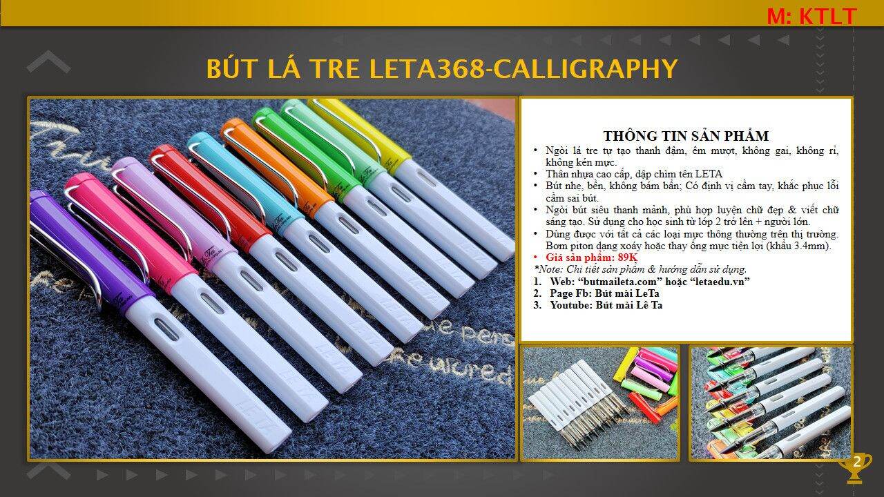 Bút Leta 368 bút ngòi lá tre bút viết nét thanh nét đậm bút luyện calligraphy bút mực luyện viết chữ đẹp bút máy [𝑴𝑰𝑬̂̃𝑵 𝑺𝑯𝑰𝑷]
