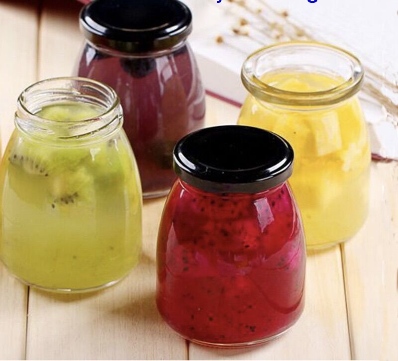 BỘ 10 HỦ THUỶ TINH BẦU 100ml NẮP THIẾC ĐEN