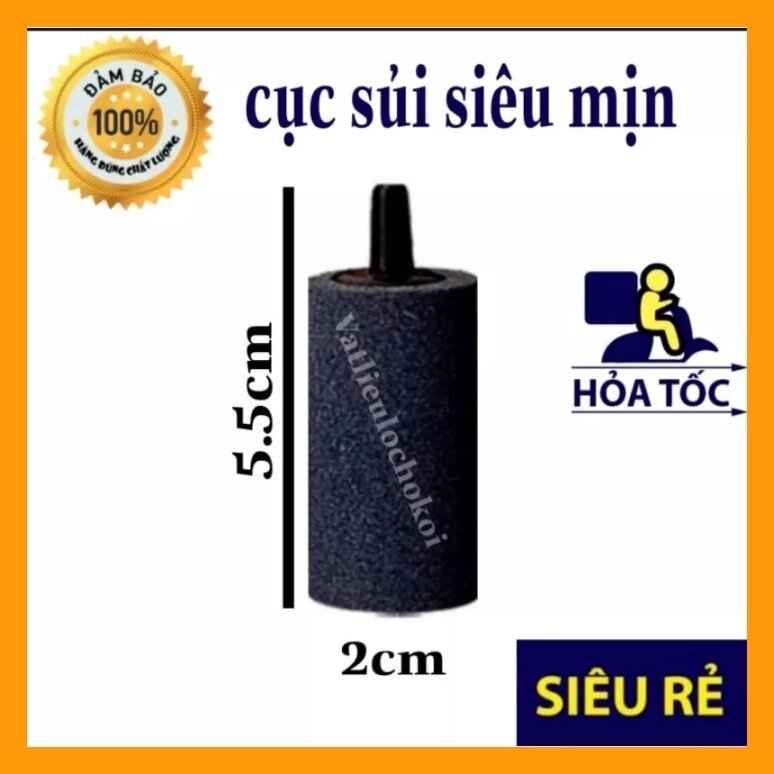 Sủi oxy đen trụ dài cao cấp 5.5cm - cục sủi oxi cực mịn cho hồ cá cảnh