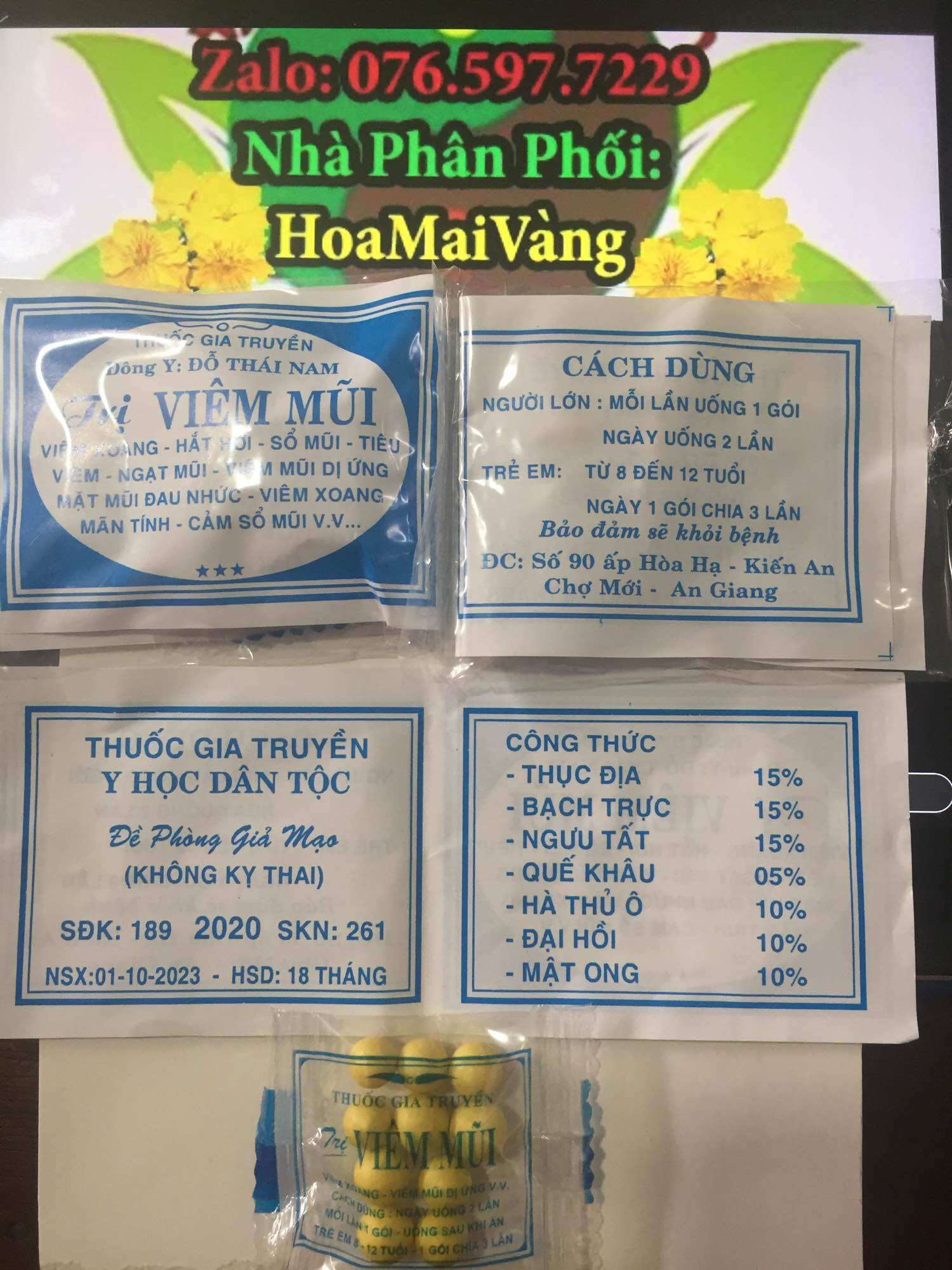 50 gói viêm mũi đỗ thái nam