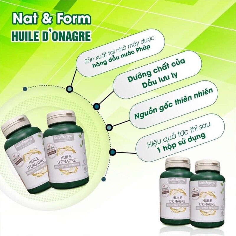 Tinh Dầu Hoa Anh Thảo Nat & Form Pháp 200 Viên