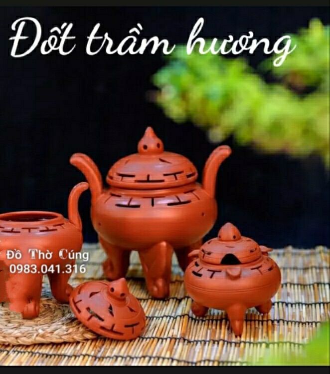 Đốt trầm bằng sứ men gốm tử sa bát tràng