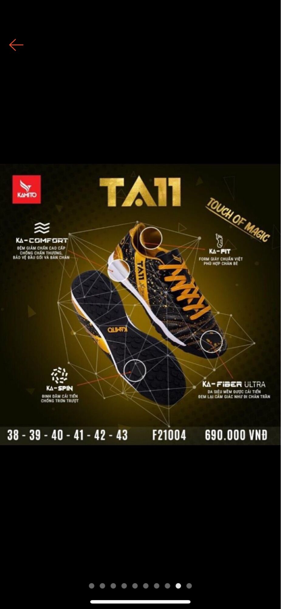 Giày đá bóng sân cỏ nhân tạo tuấn anh kamito ta11-as