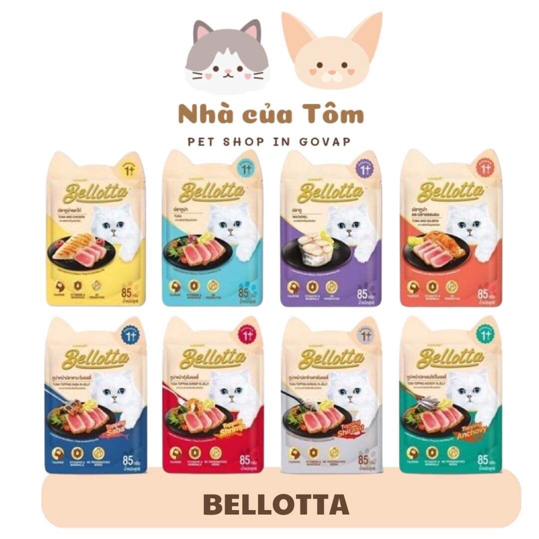 Pate sốt BELLOTTA thức ăn cho mèo , súp thươn về cho mèo gói 80gr