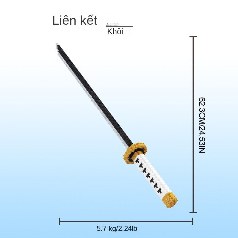 Samurai Thanh Kiếm Xây Dựng Khối Ninja Lưỡi Katana Nhật Bản Anime Bướm Nichirin Dao Gạch Trẻ Em Đồ C