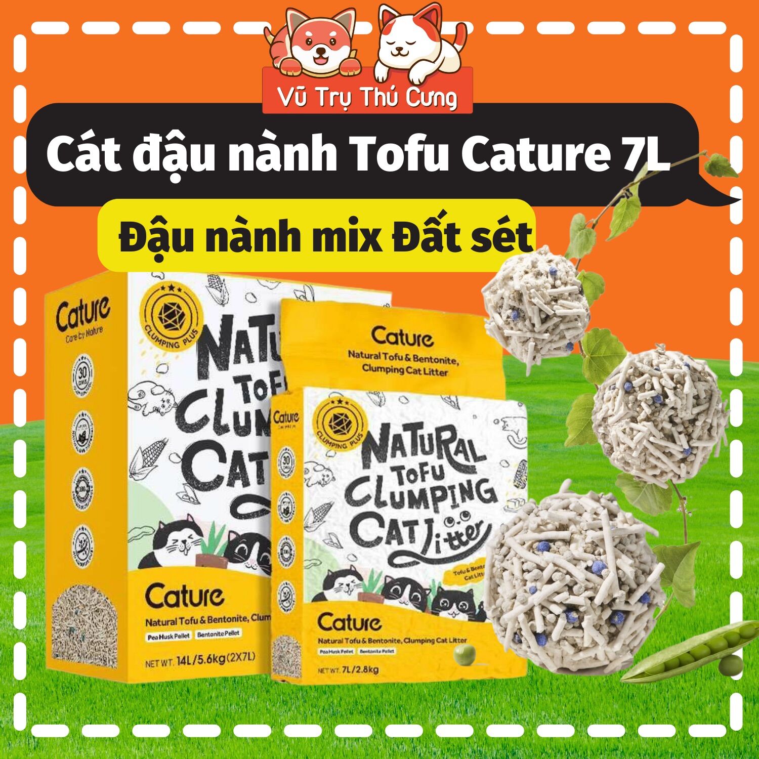 Cát Đậu nành Tofu Cature 7L, đậu nành mix đất sét, mẫu mới 2022