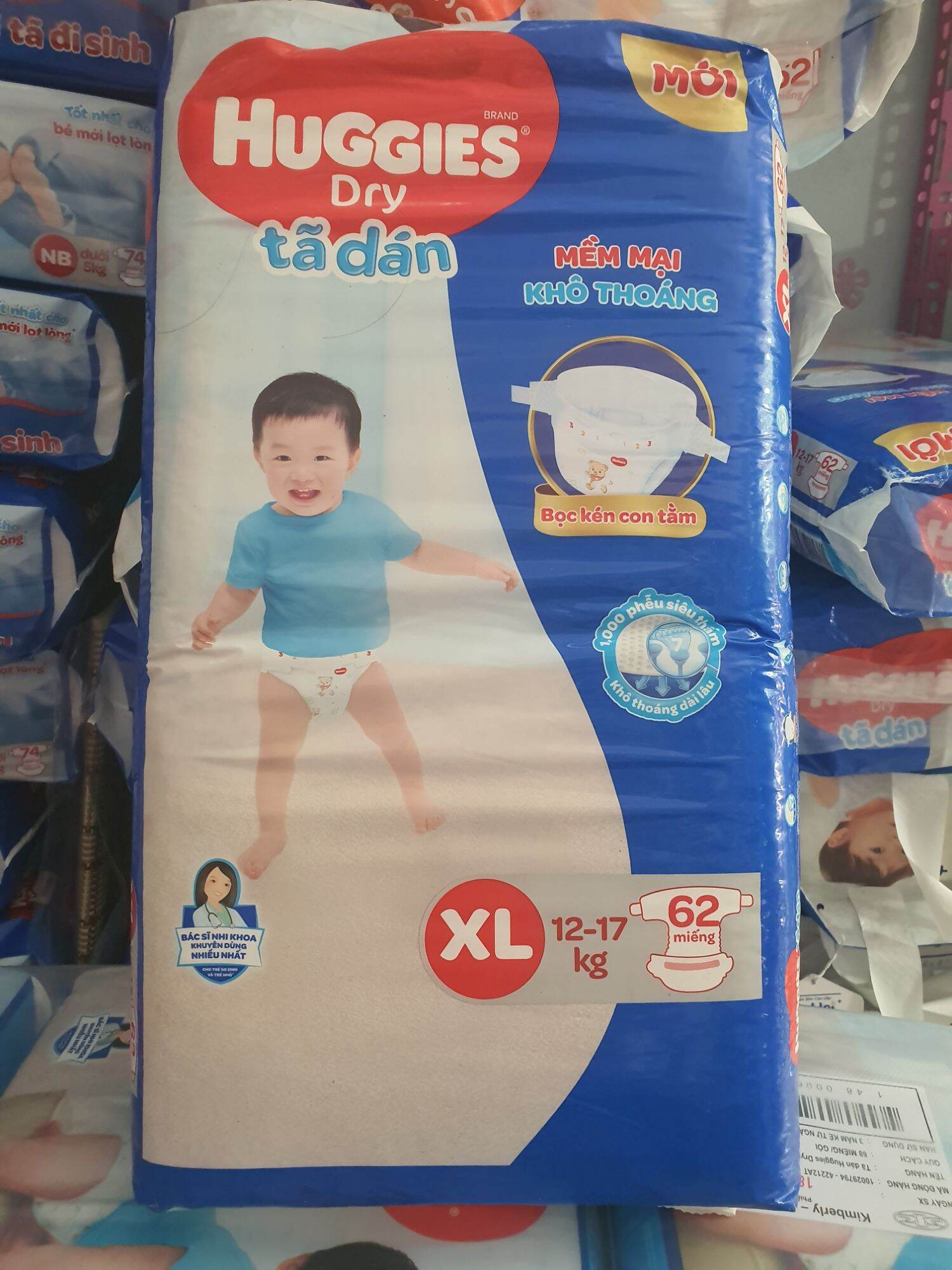 Bỉm huggies dán XL62