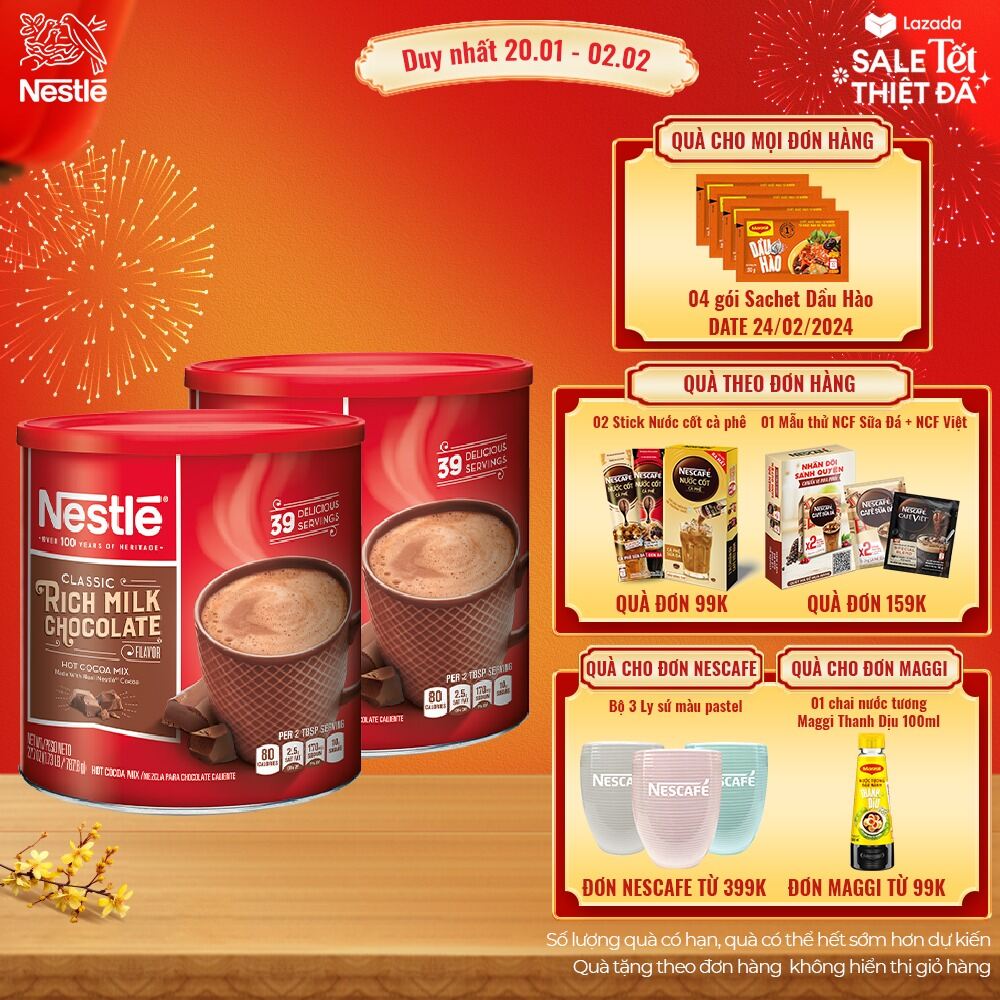 Combo 2 lon bột cacao sữa Nestlé® Hot Cocoa Mix®