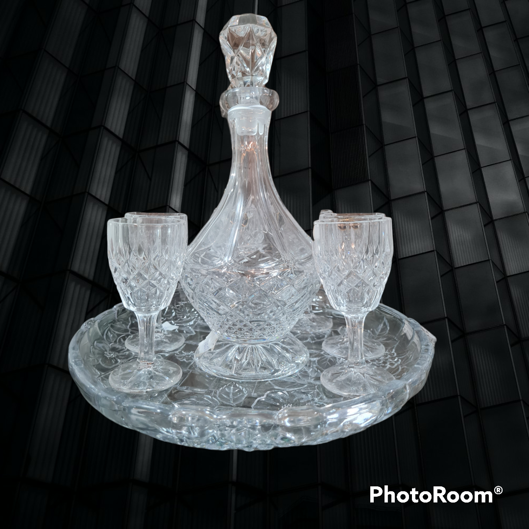 Set ly bình decanter bằng pha lê Bohemia