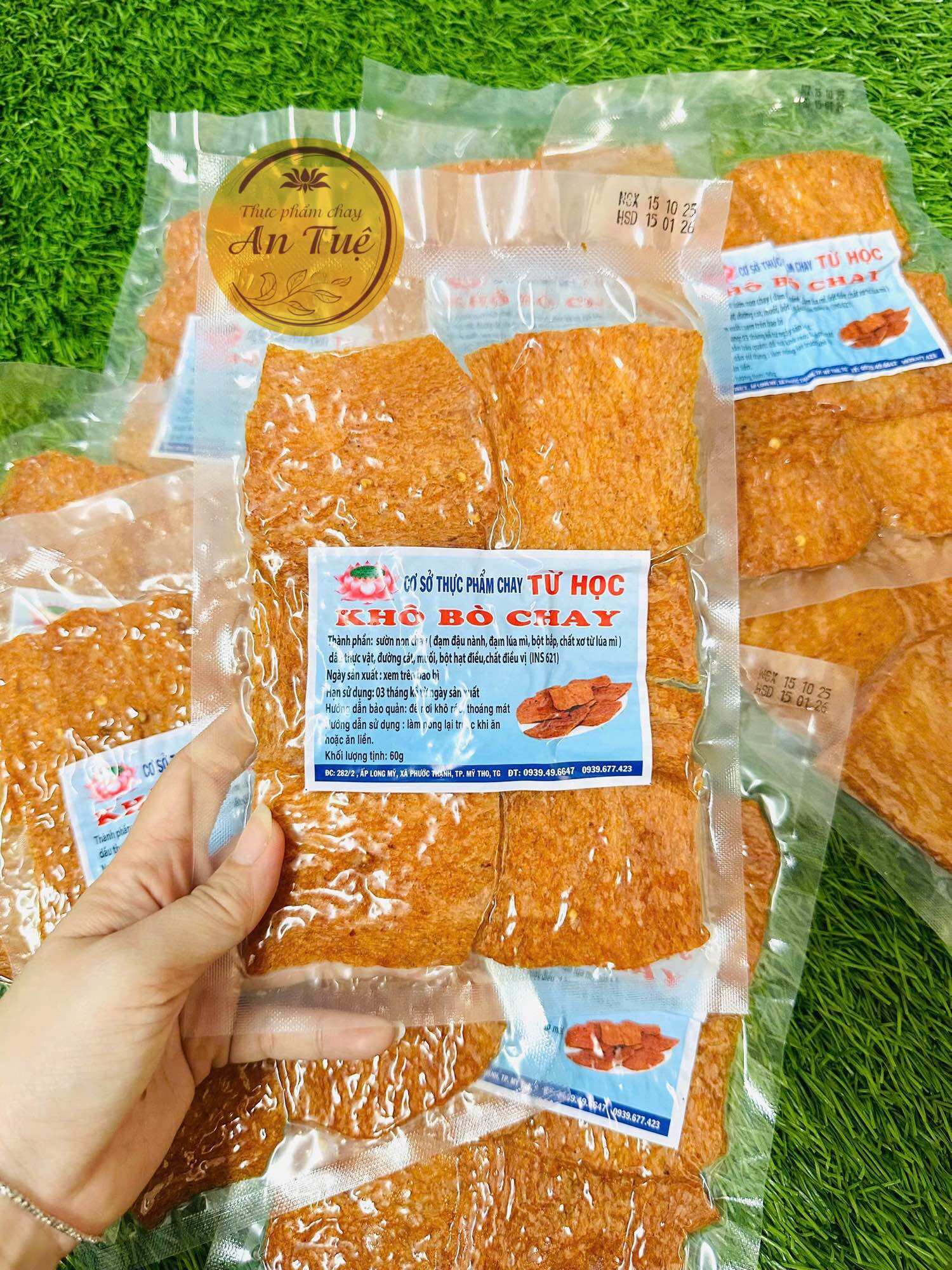 Khô bò chay Từ Học 60g/ Hàng chế biến sẵn ăn liền/ TPC AN TUỆ