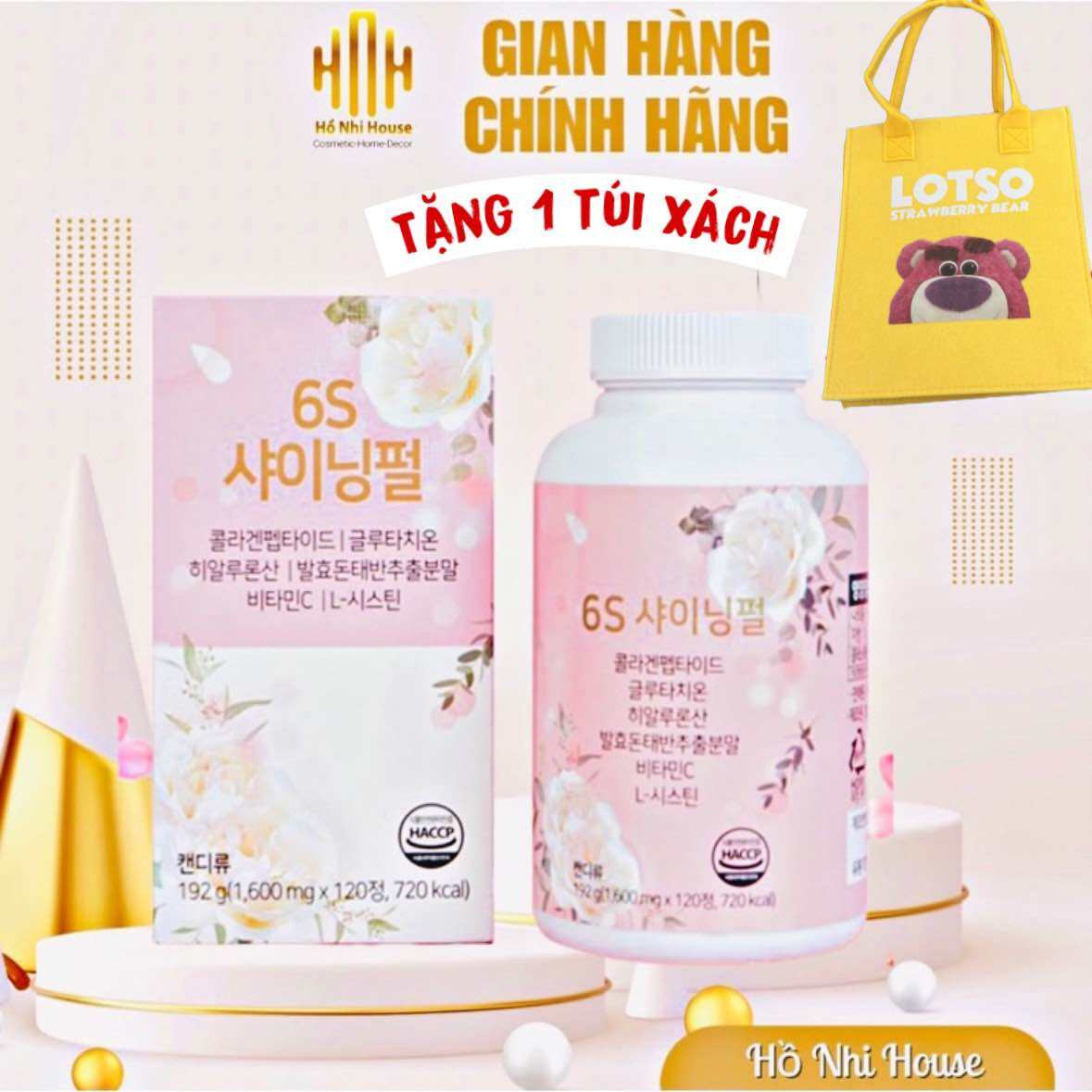 [Chính Hãng] Kẹo Ngậm Trắng Da - Hủy Nám 6S Shining Pearl Chuẩn Nội Địa Hàn Quốc!! Vị Đào Cực Thơm N