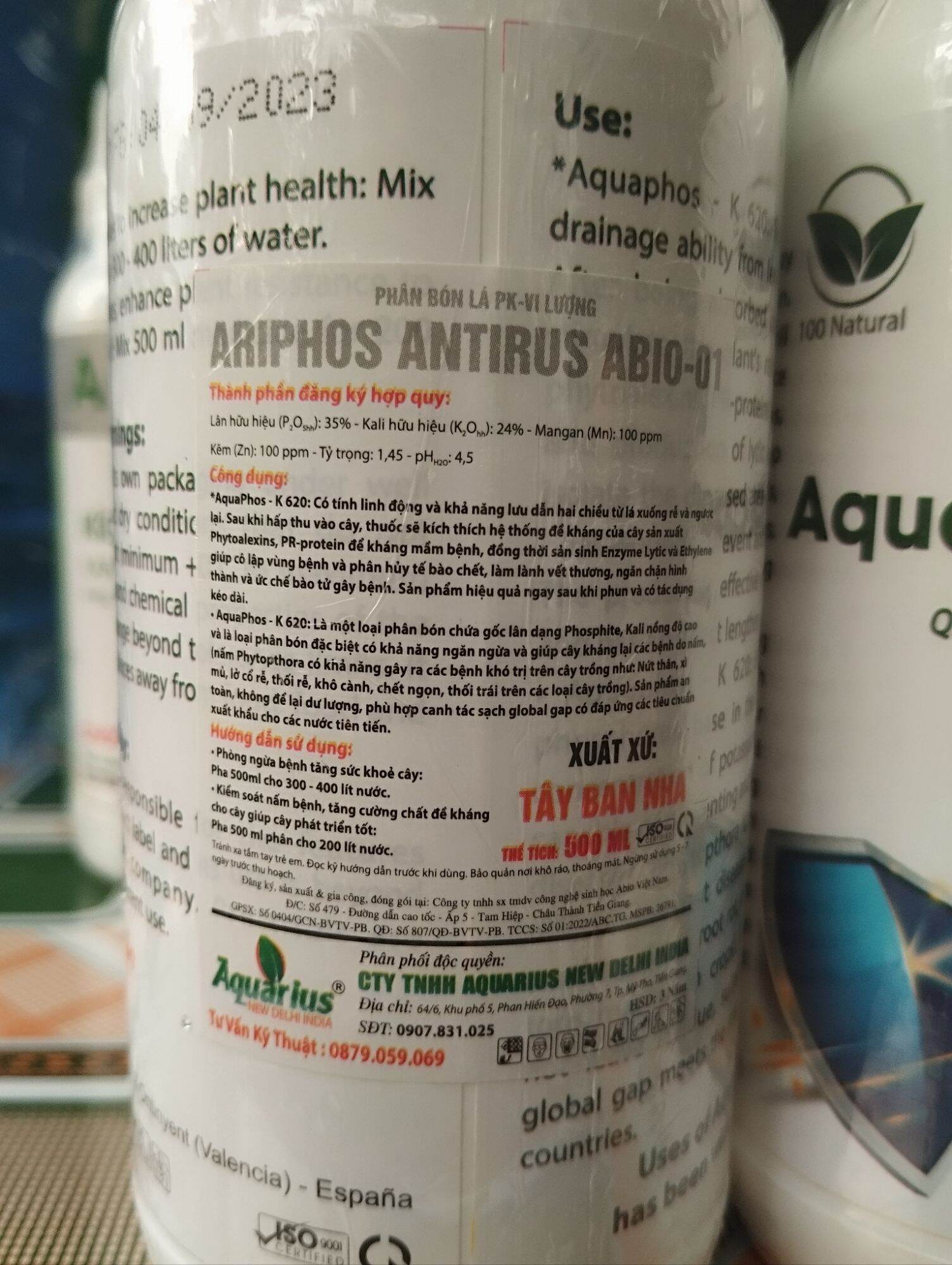 Phân bón Aquafos k620 chai 500ml.