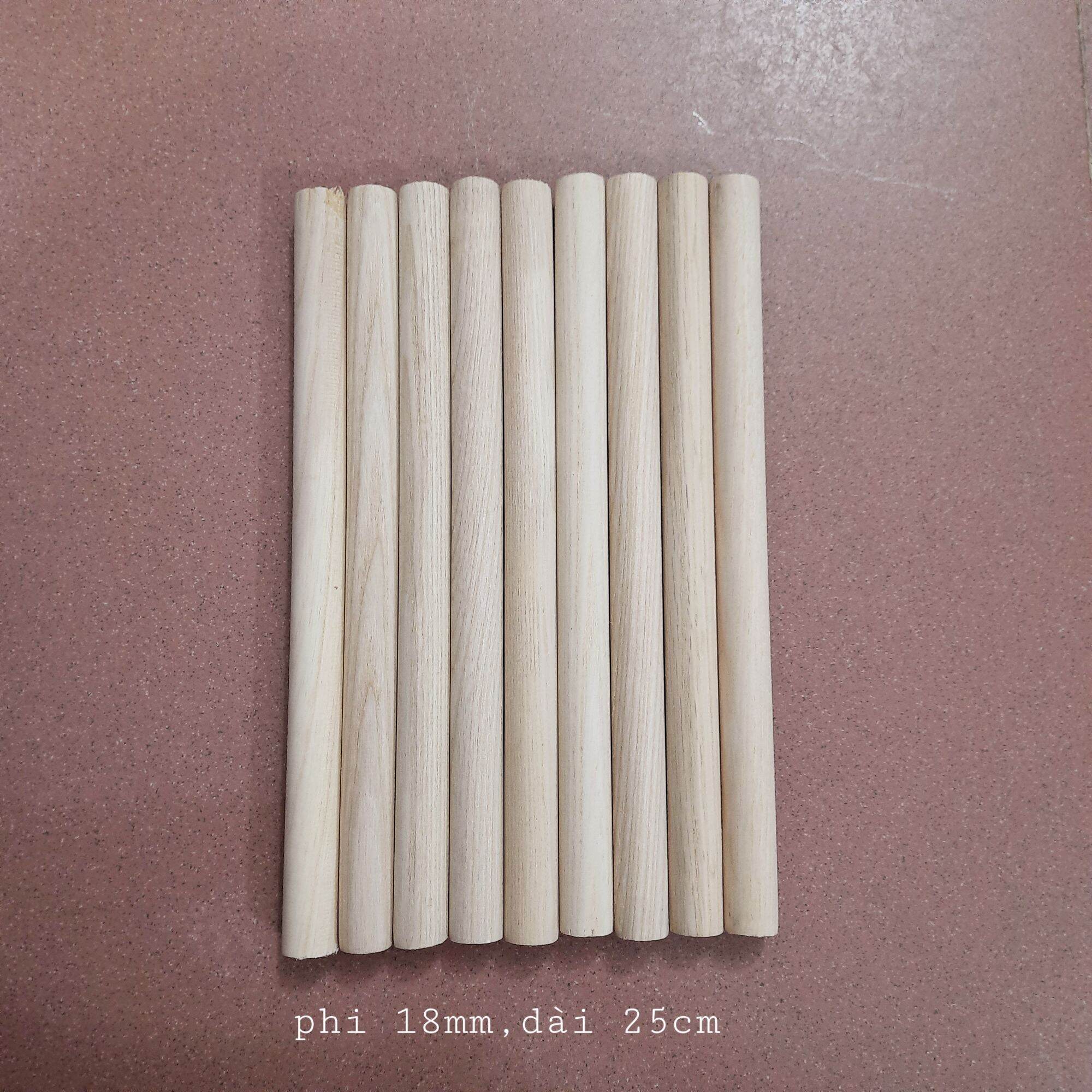 (Hàng Đẹp) Thanh Gỗ Tròn Phi 18mm Gỗ Tần Bì ( Các Kích Cỡ )