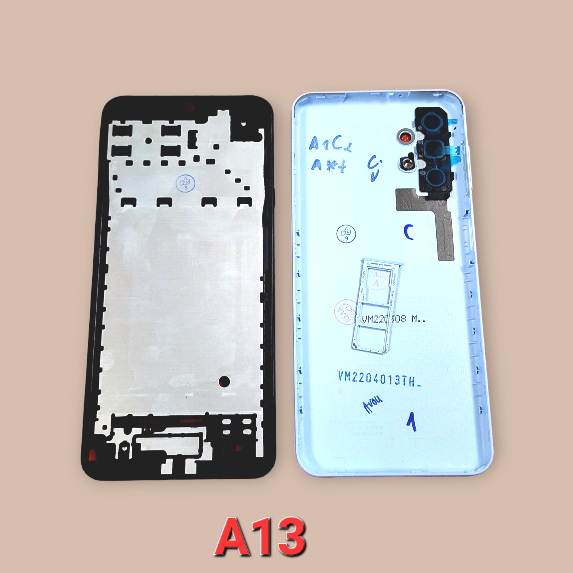 Vỏ Sam Sung A13 Zin Full , Vỏ Bộ Sam sung A13 full blacket + khay sim