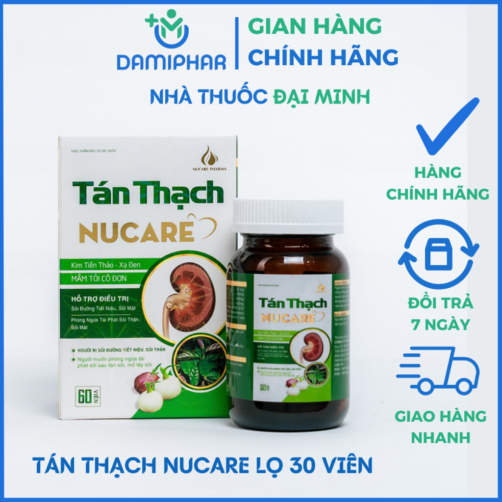 Tán thạch nucare lọ 60 viên - hỗ trợ sỏi đường tiết niệu, sỏi mật, sỏi thận