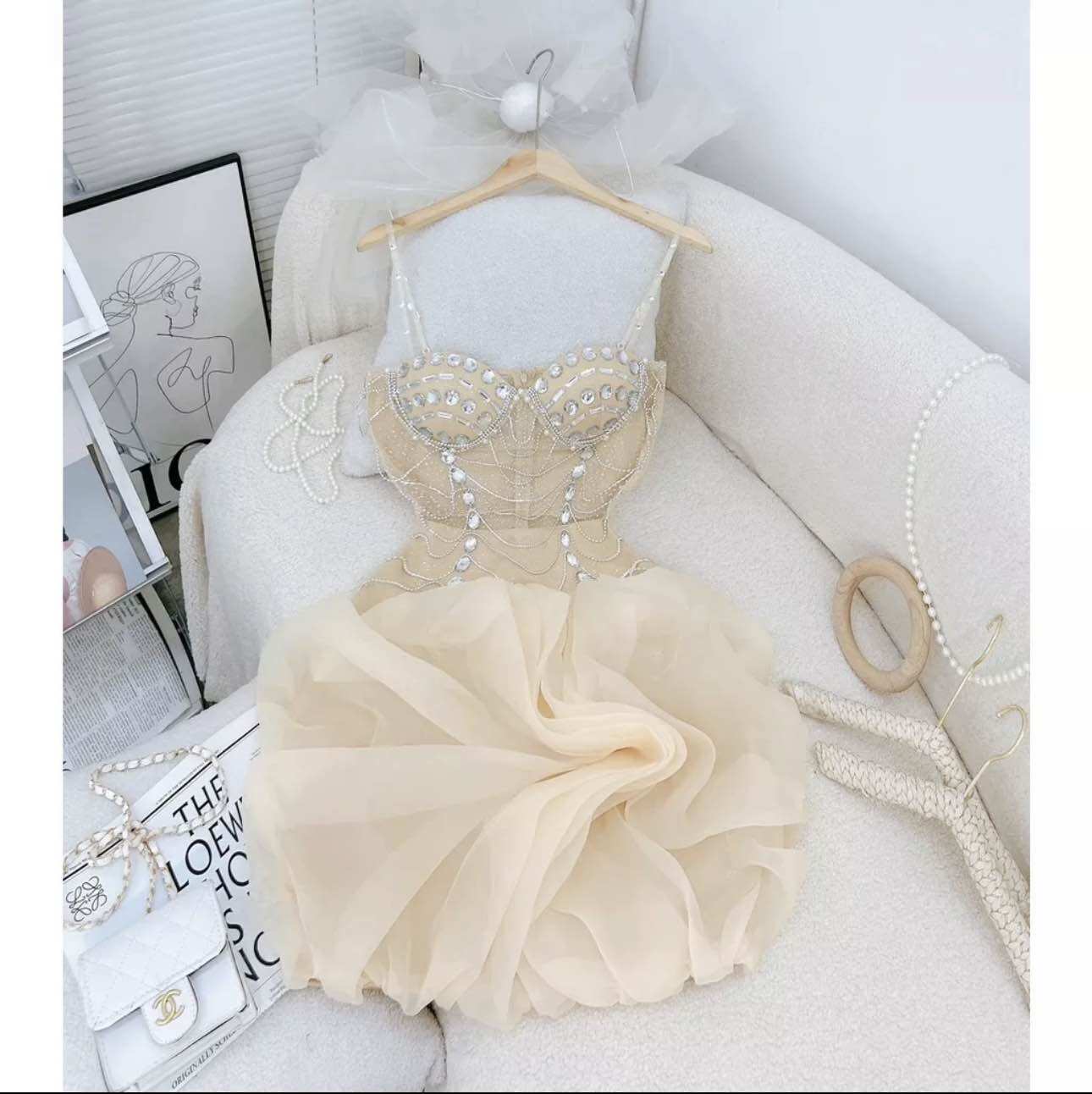 ĐẦM BODY KẾT TUA ĐÁ GƯƠNG ( kèm ảnh thật )