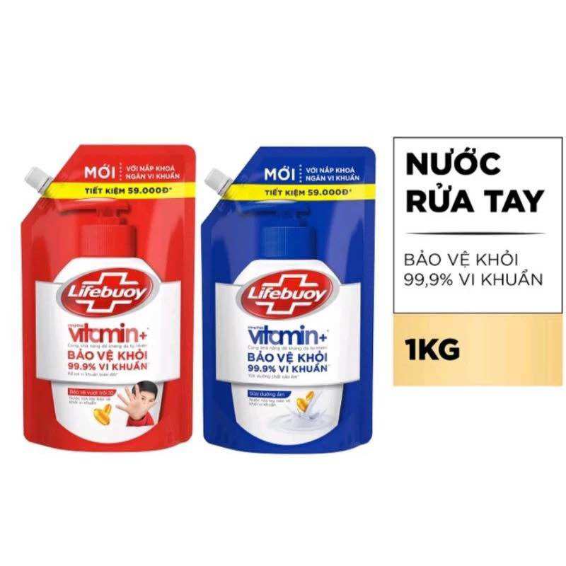 Nước rửa tay lifebuoy hàng chinh hãng 100% túi 1kg tiết kiệm
