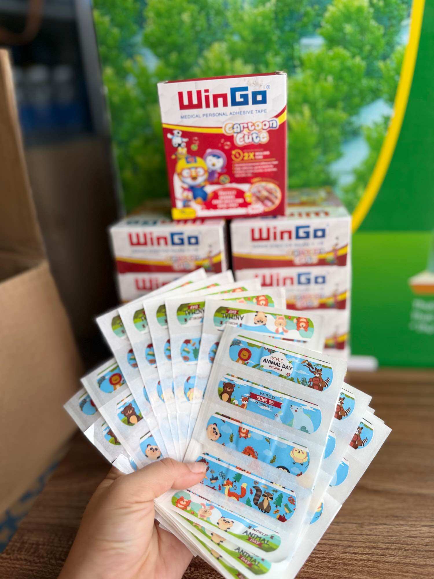 Băng cá nhân hình thú trẻ em wingo hộp 70 cái