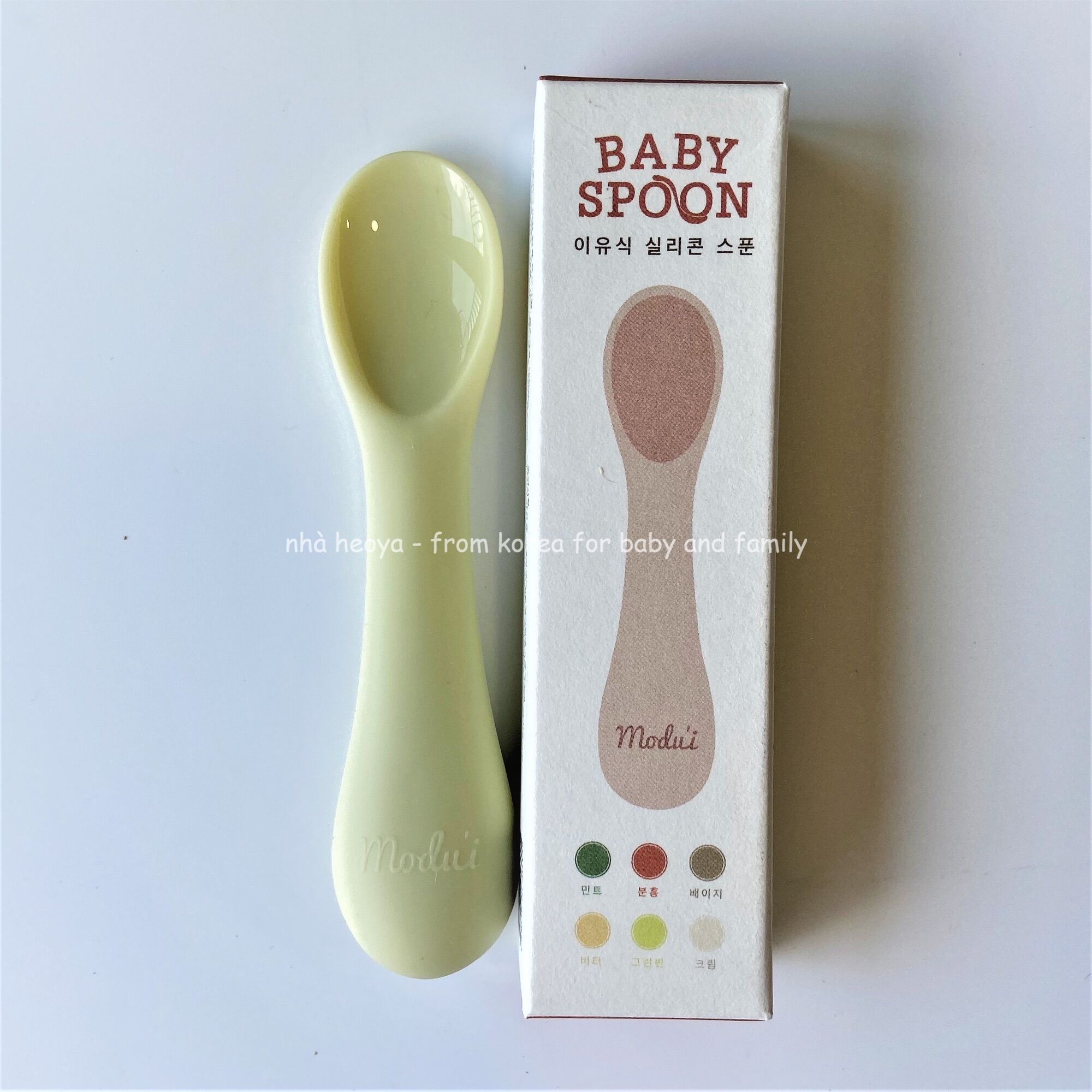 THÌA MUỖNG ĂN DẶM SILICONE BLUEMAMA MODUI NỘI ĐỊA HÀN