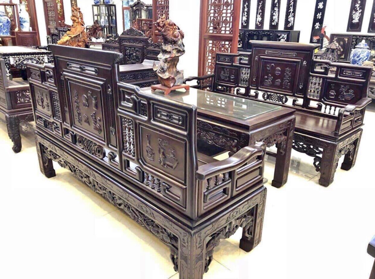 Bộ trường kỉ cổ đồ hàng đại gỗ gụ