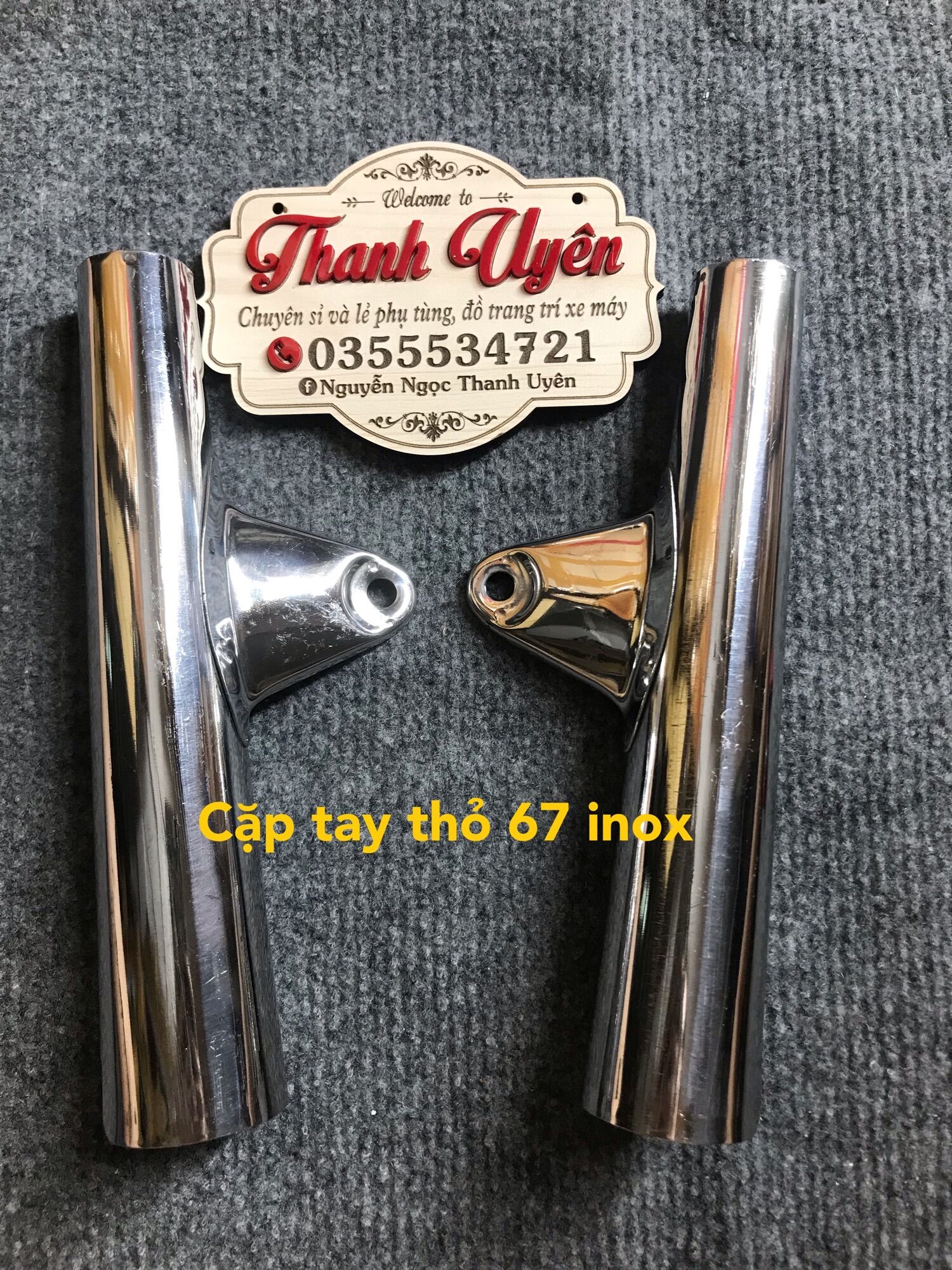Tay thỏ dành cho xe 67 inox đặc biệt không hít