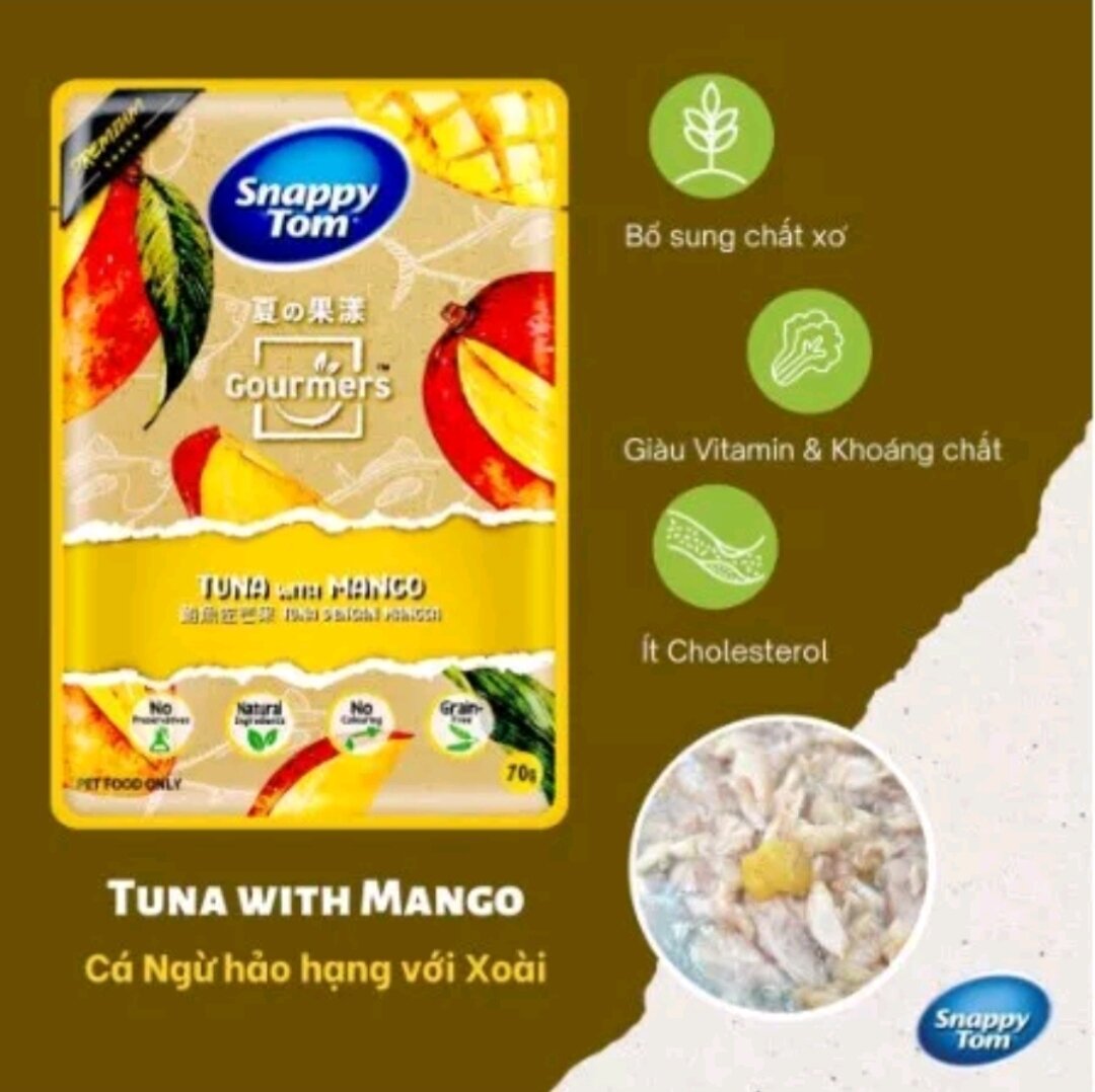 [THÙNG 24 GÓI] Pate Snappy tom trái cây gói 70g- Pate cho mèo
