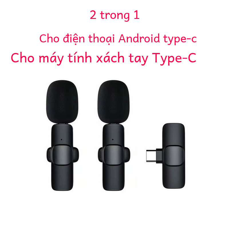 Micro không dây Lavalier Ve áo Ghi âm thanh di động Mic mini cho iPhone Android Phát sóng trực tiếp Chơi game
