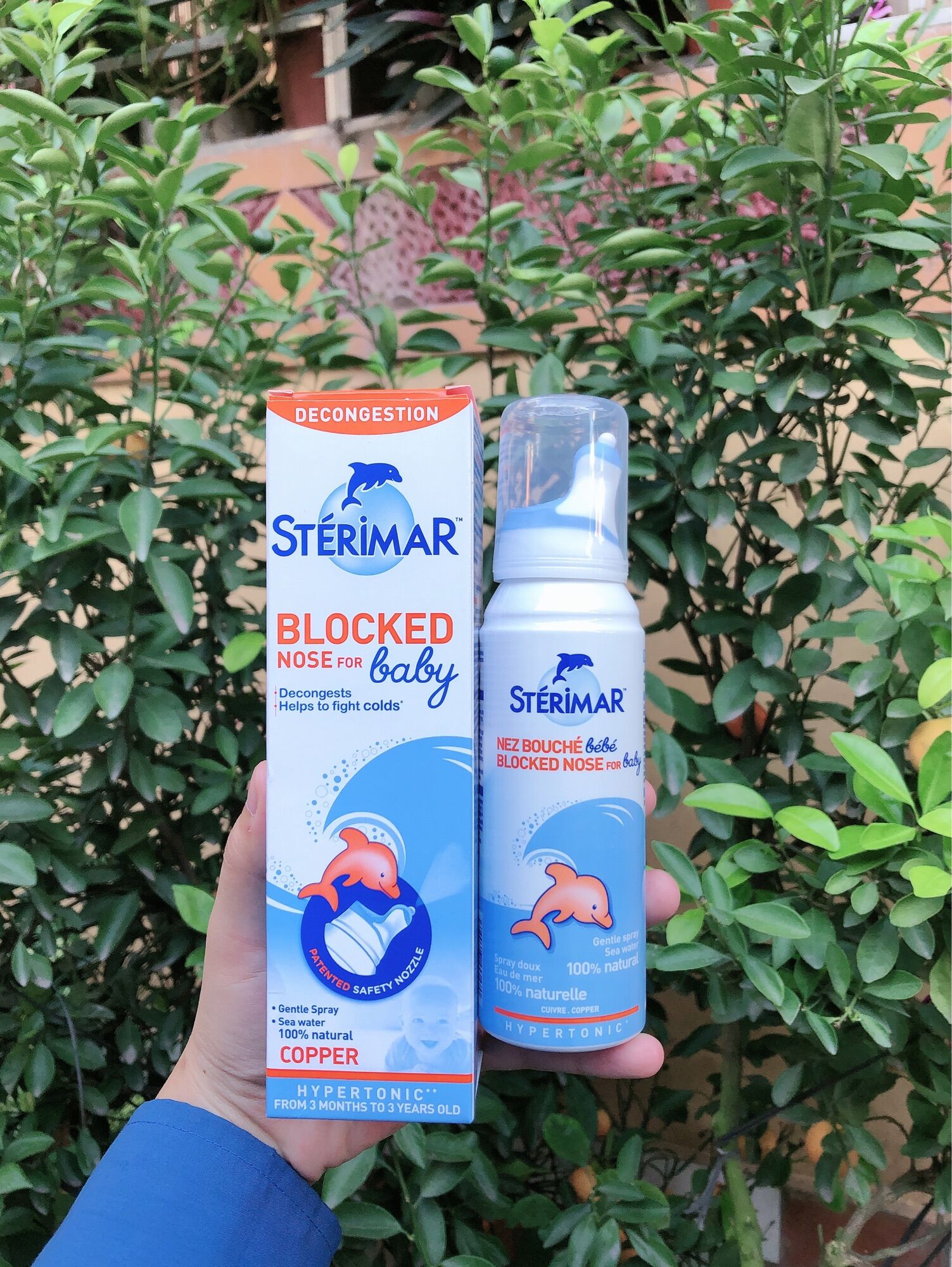 Xịt kháng viêm cá heo Sterimar Pháp màu cam cho bé 3m+ (hộp 100ml)
