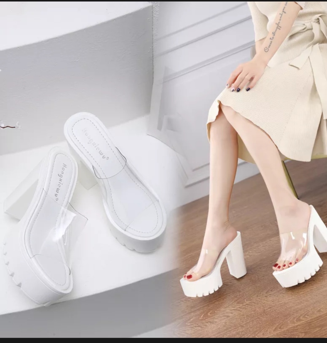 Guốc đế thô PU quai mika siêu nhẹ sang chảnh