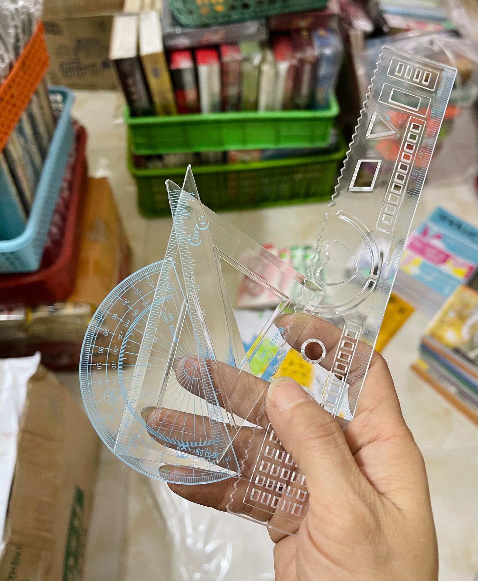 2 bộ eke đo độ/ Thước kẻ đo độ