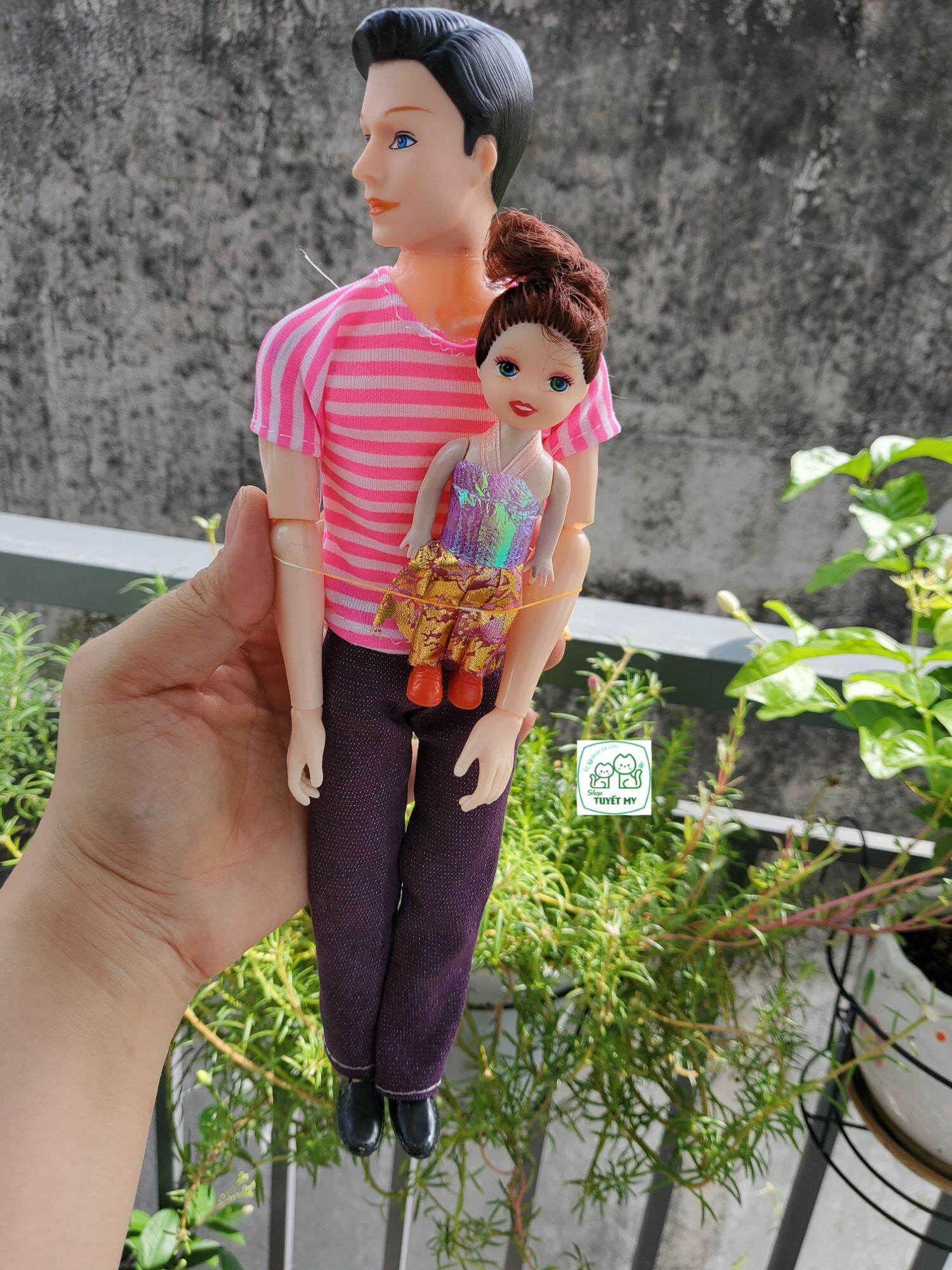 Bộ 2 búp bê bố con gia đình hạnh phúc