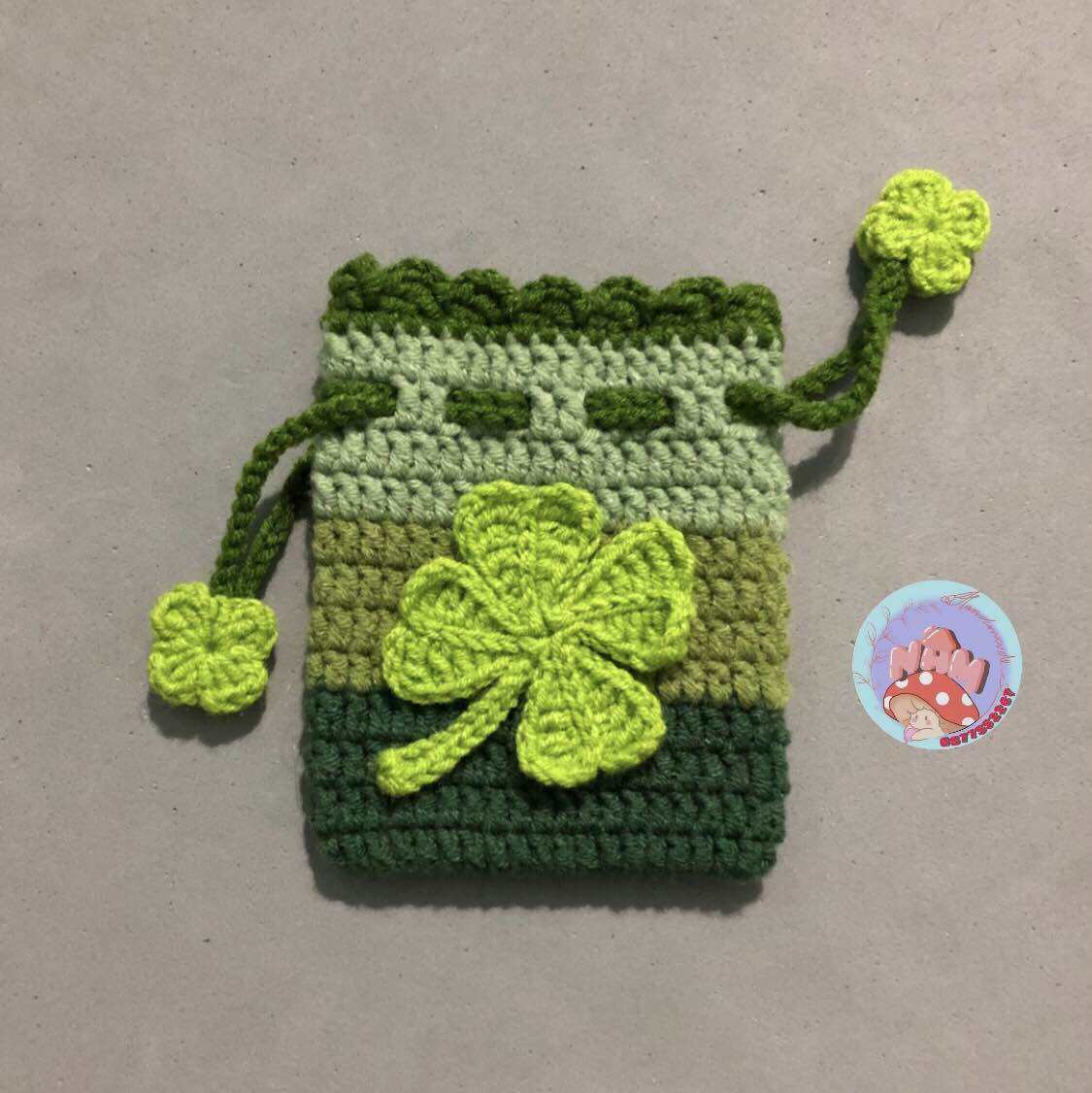 Túi rút handmade bằng len hình hoa [Nấm Handmade]