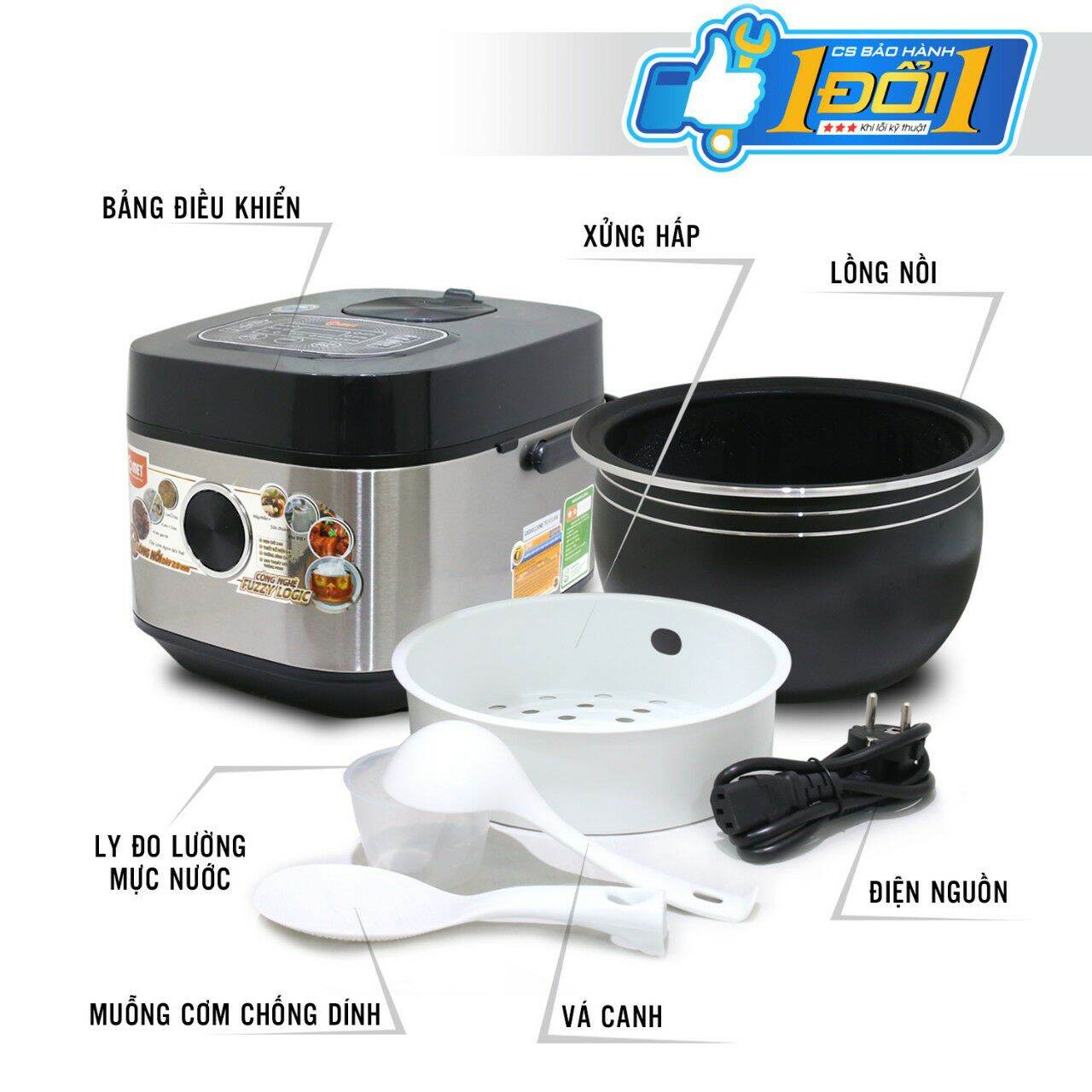 Nồi cơm điện tử Comet CM8088 (dung tích 1.8L)
