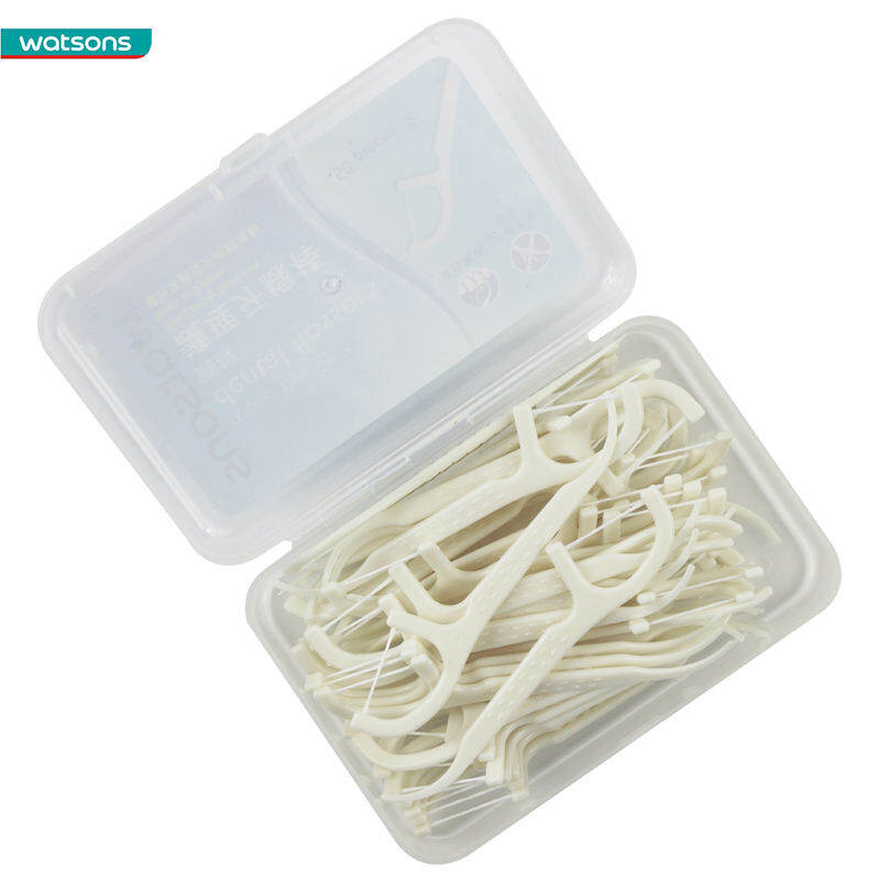 Gậy Đánh Răng Tăm Xỉa Răng Siêu Mịn Hình Cung Nhập Khẩu Watsons Dây Tròn Phẳng 6 Hộp 300 Chiếc Sợi Filament Sợi Cao 0,1 Mm