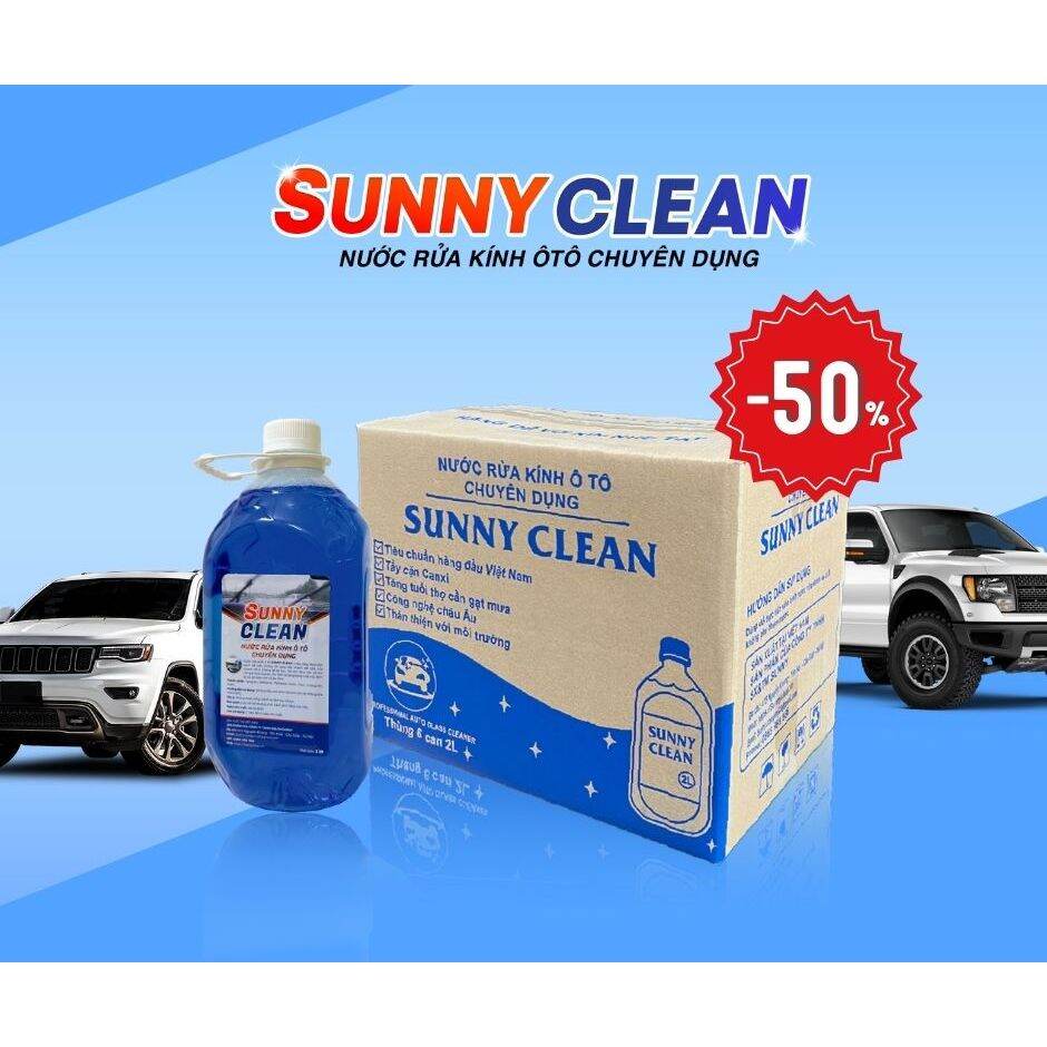 1 thùng nước rửa kính ô tô chính hãng SUNNY CLEAN Tẩy sạch kính bay vết bẩn vết ố