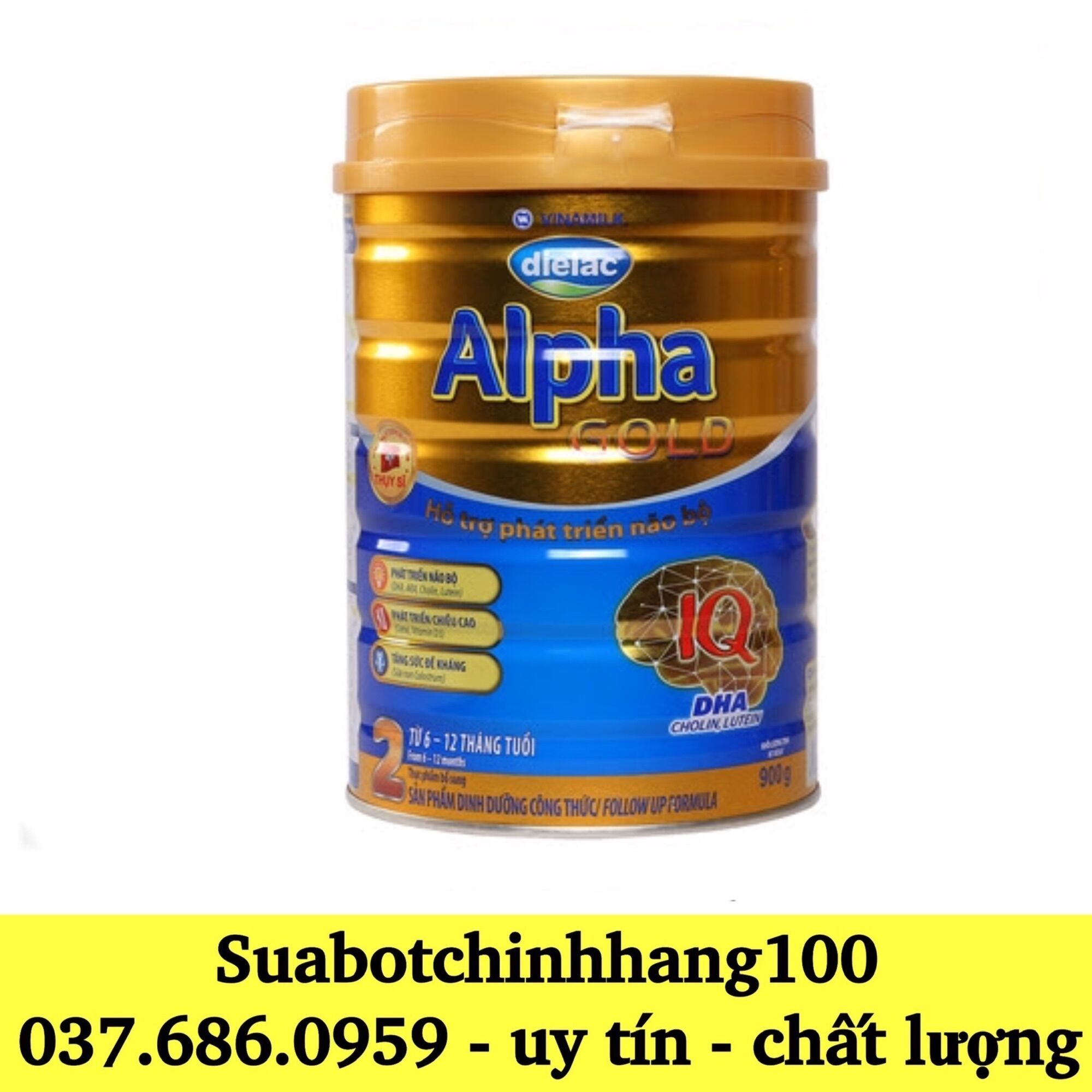 Sữa bột Alpha IQ Gold số 2 800g - mẫu mới date mới