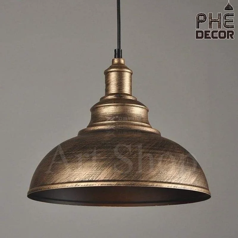 Conbo 3 chao đèn thả d30cm màu đồng trang trí